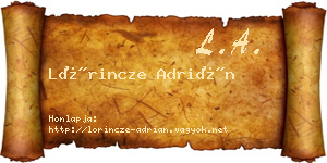 Lőrincze Adrián névjegykártya